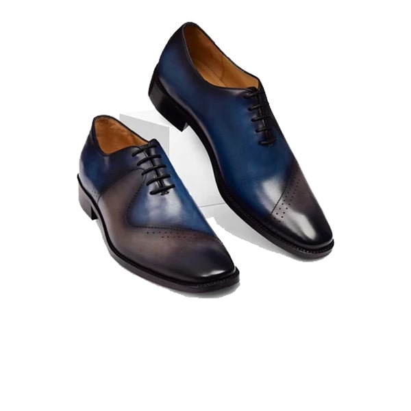 Dual Shade Navy Lace Up Oxford Shoe