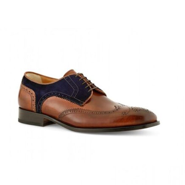 Wingtip Derby Suede Upper Brown Leather Shoes