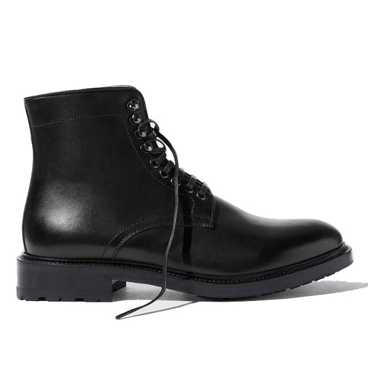 Derby High Ankle Black Coloured Leather Boots 684