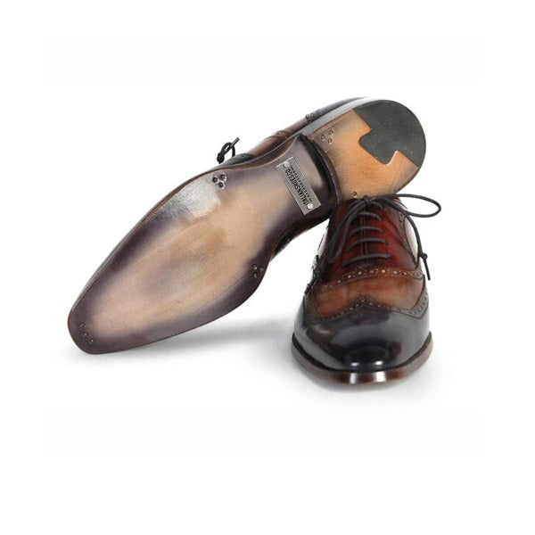 Wingtip Oxford Round Toe Italian Shoes with Black laces