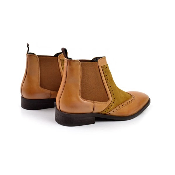 Wingtip Chelsea Ankle Beige Boots