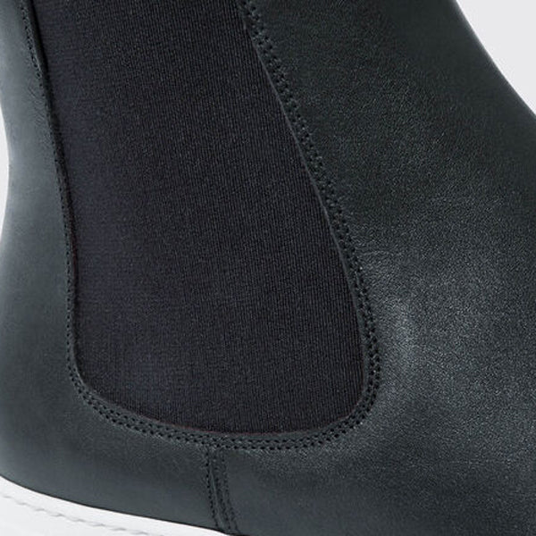 Classic Chelsea Round Toe Navy Leather Ankle Boots