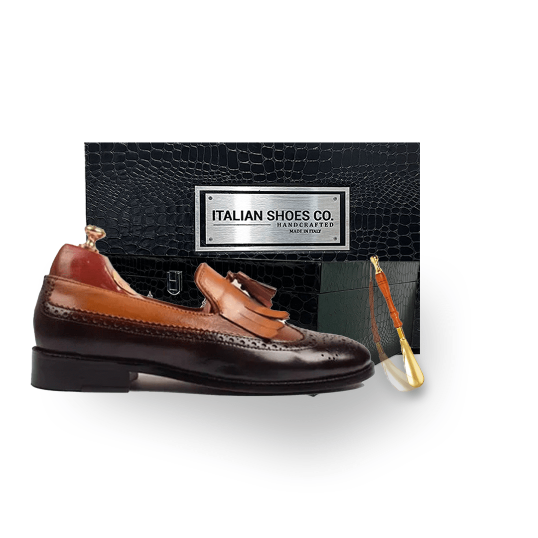 Wingtip Tassel Dark Brown Leather Loafer