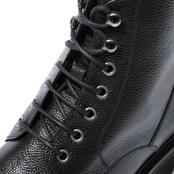 Derby Black Hand Colored Leather High Ankle Boots