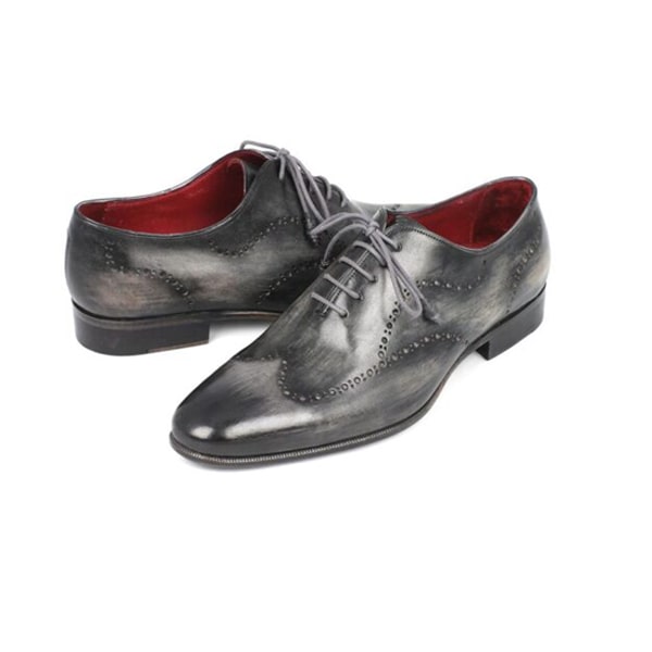 Wingtip Oxford Italian Men Shoes with Grey Leather