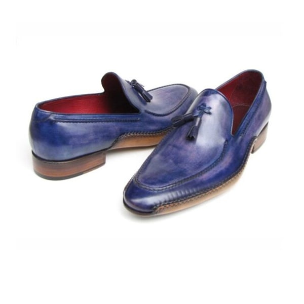 Tassel Leather Loafer in Blue