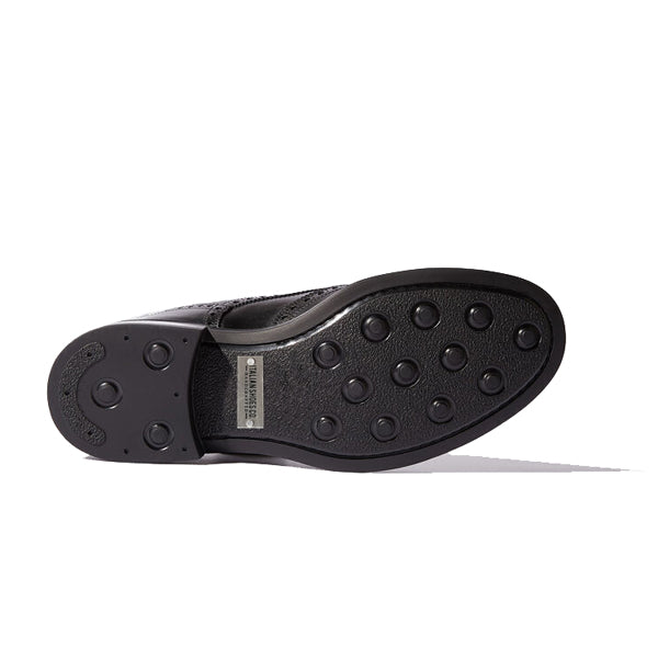 Wingtip Black Leather High Ankle Derby Boots