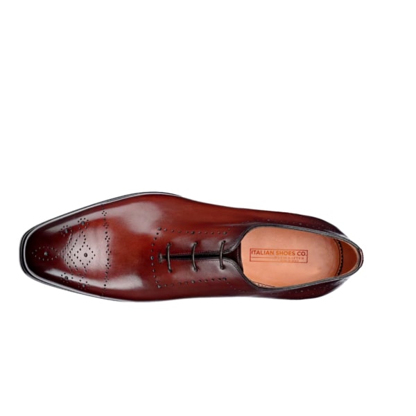 Oxford Leather Wholecut Red lace up Shoes