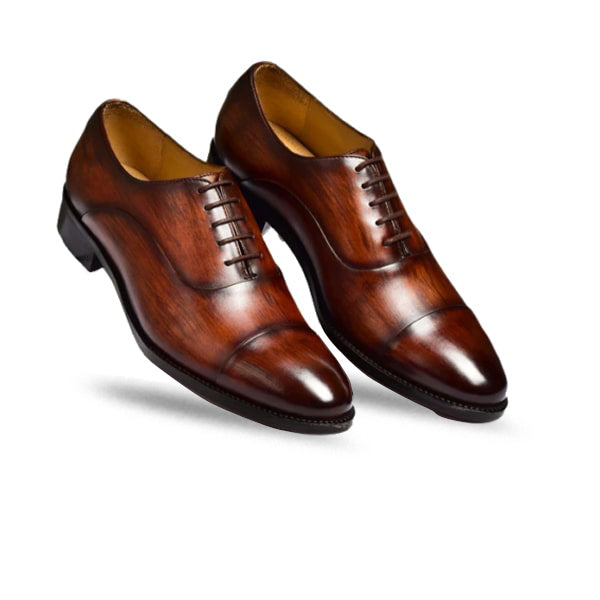 Shiny Brown Hand Painted Shoes