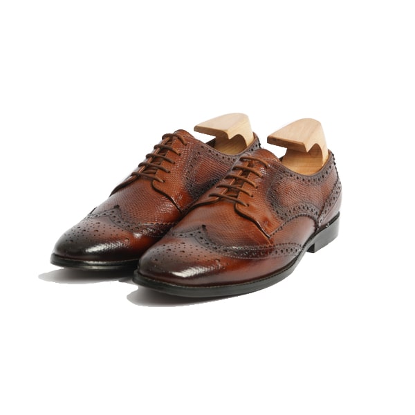 Wingtip Derby Dress up Shiny Brown Shoes