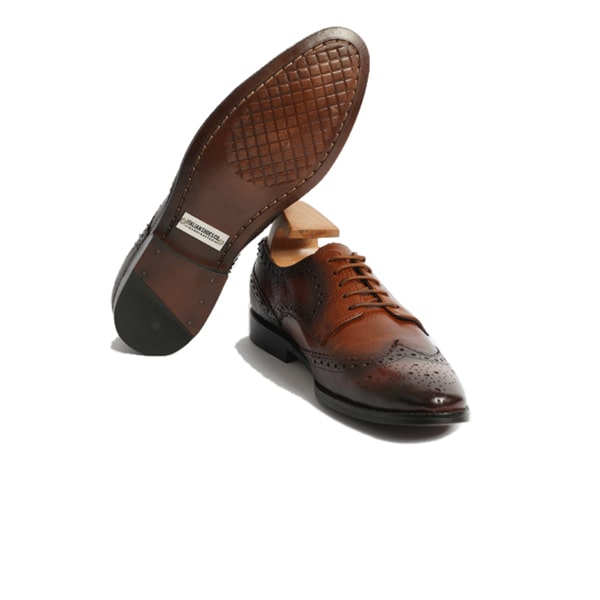 Wingtip Derby Dress up Shiny Brown Shoes