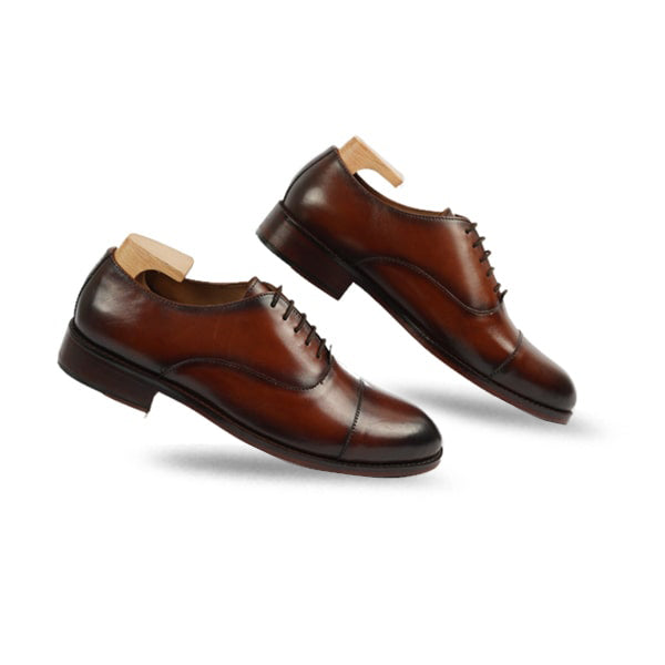 Brown Leather Hand Crafted Lace up Shoes
