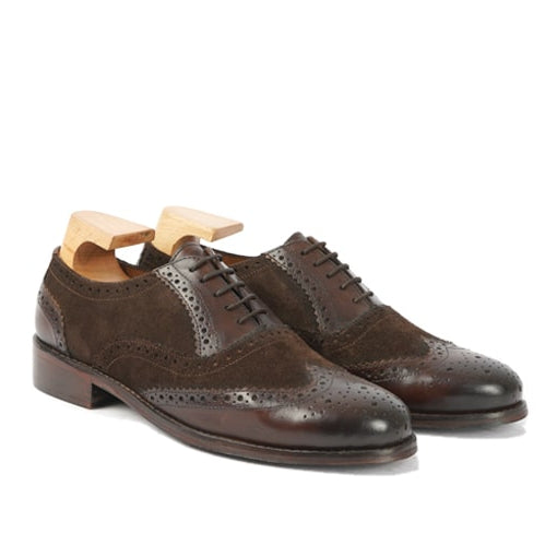 Wingtip Oxford Brogue Suede Brown Shoes