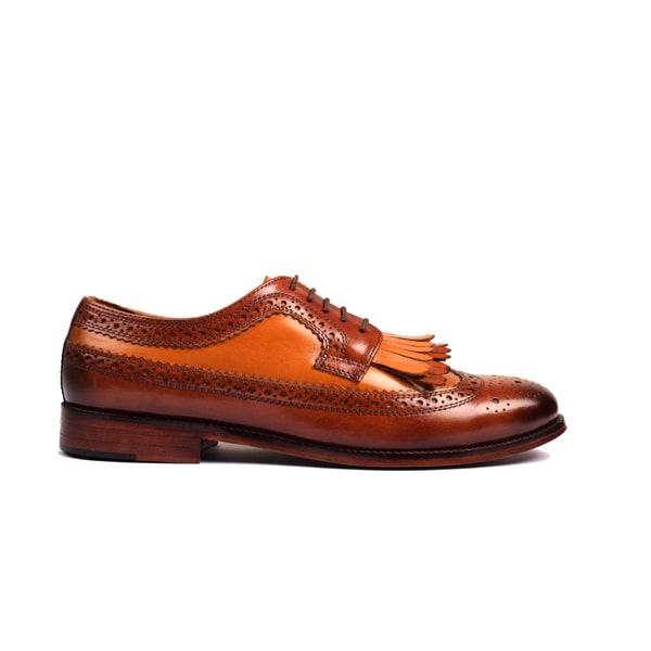 Wingtip Derby Dress Up Shoes Two Tone Leather