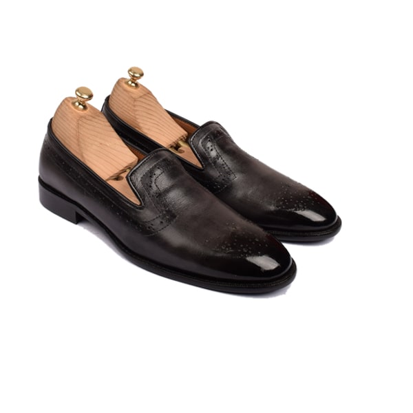 Classy Design Grey Leather Slip on Shoes