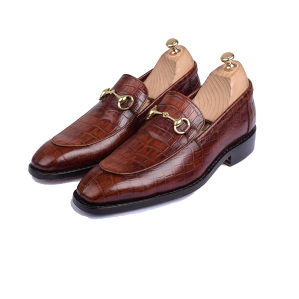 Embossed Leather Penny Loafer