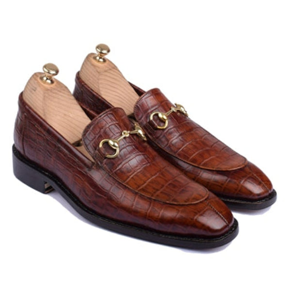 Embossed Leather Penny Loafer