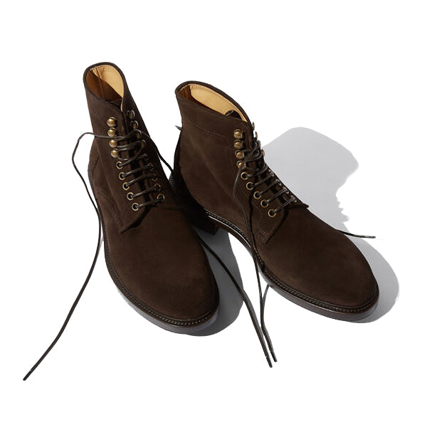 Derby High Ankle Colored Suede Leather Boots