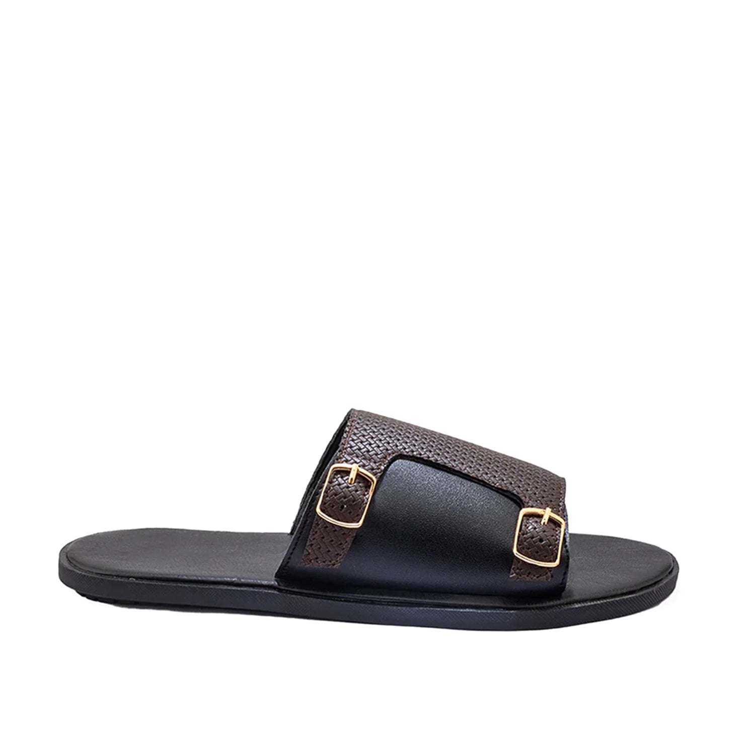 Black brown Double Monk Strap Slip on