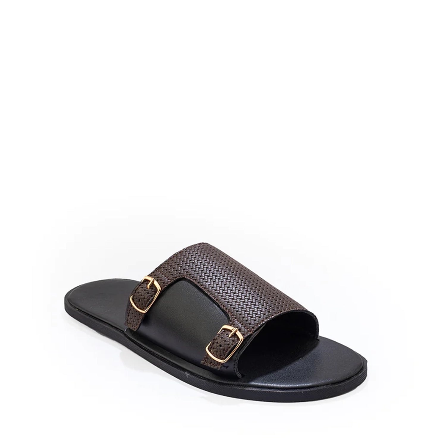 Black brown Double Monk Strap Slip on