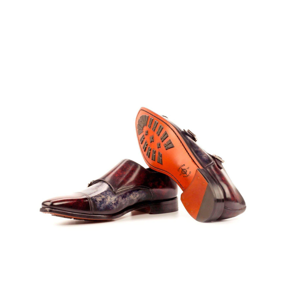 Posh Partners Double Monk Shoe Burgundy