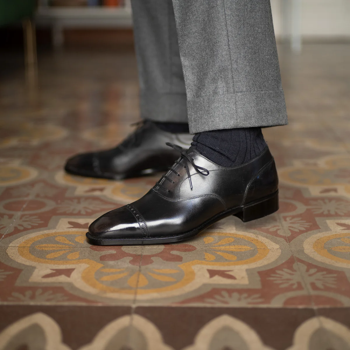 Maxwell Cap Toes Black Oxford Shoes