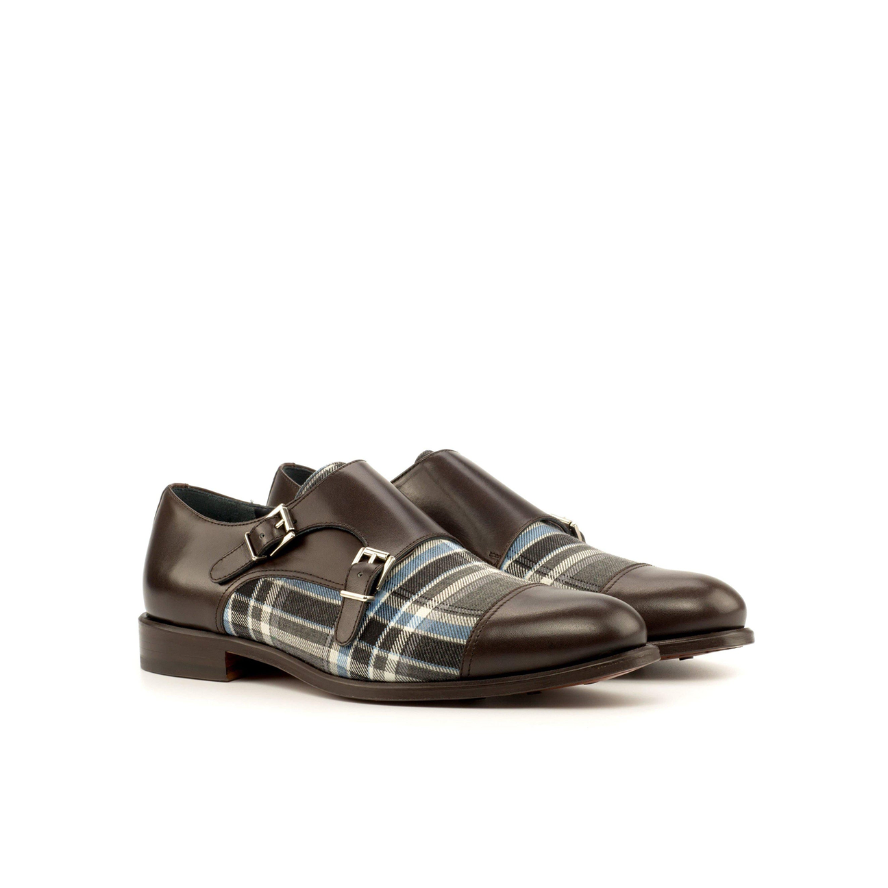 Stylish Synthesis Double Monk Shoe Black