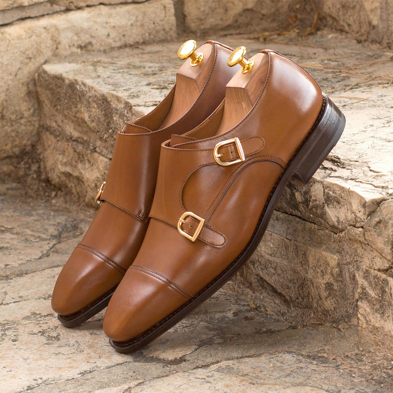 Gentleman s Gait Double Monk Shoe Brown