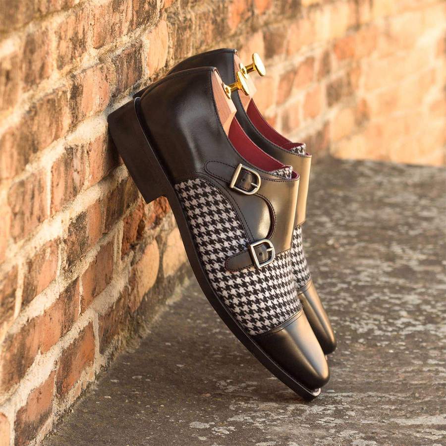 Pinnacle Pairs Double Monk Shoe Black