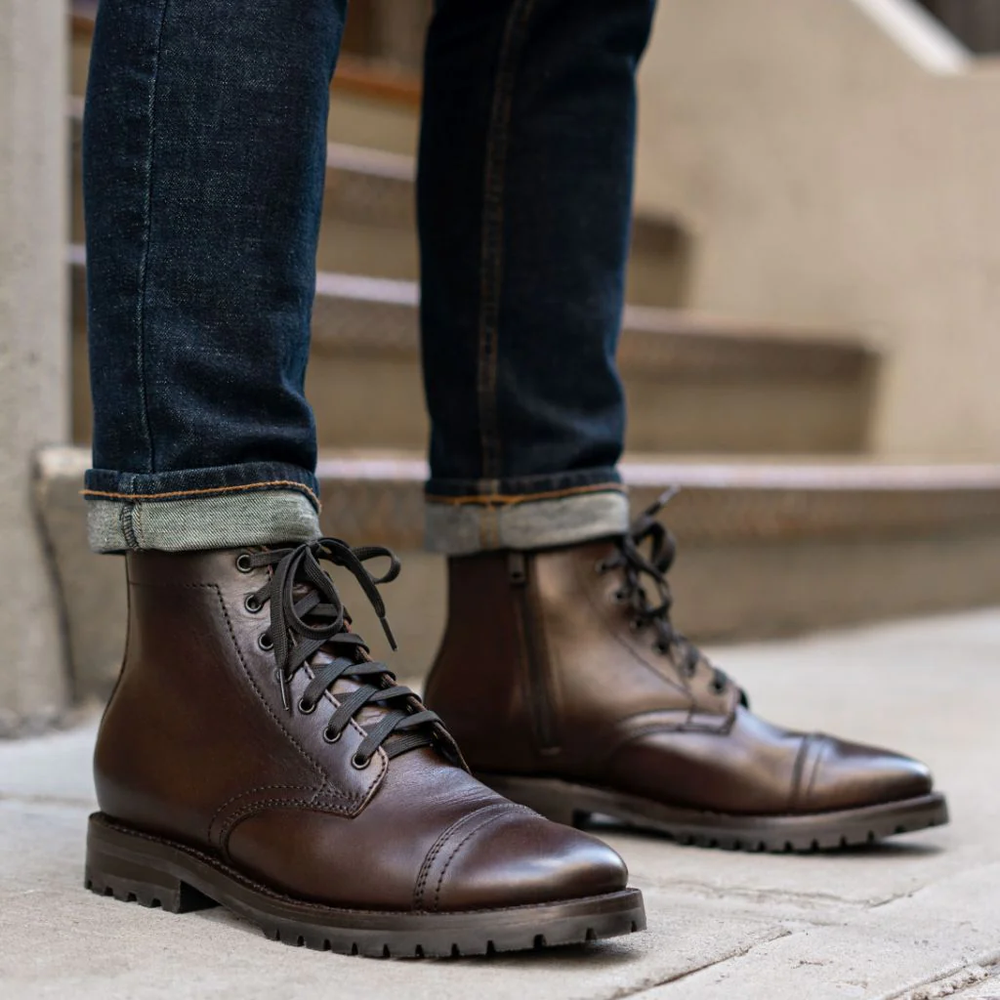 Polished Shiny Leather High Ankle Boots