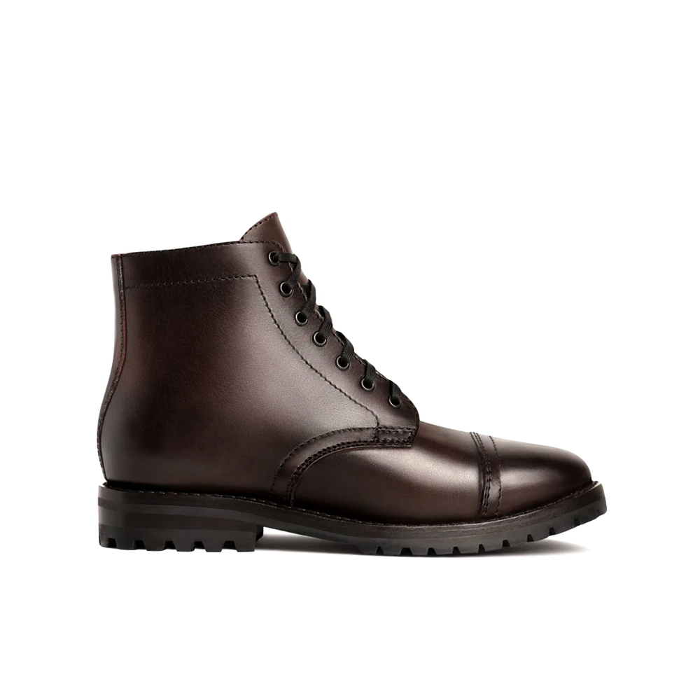 Polished Shiny Leather High Ankle Boots