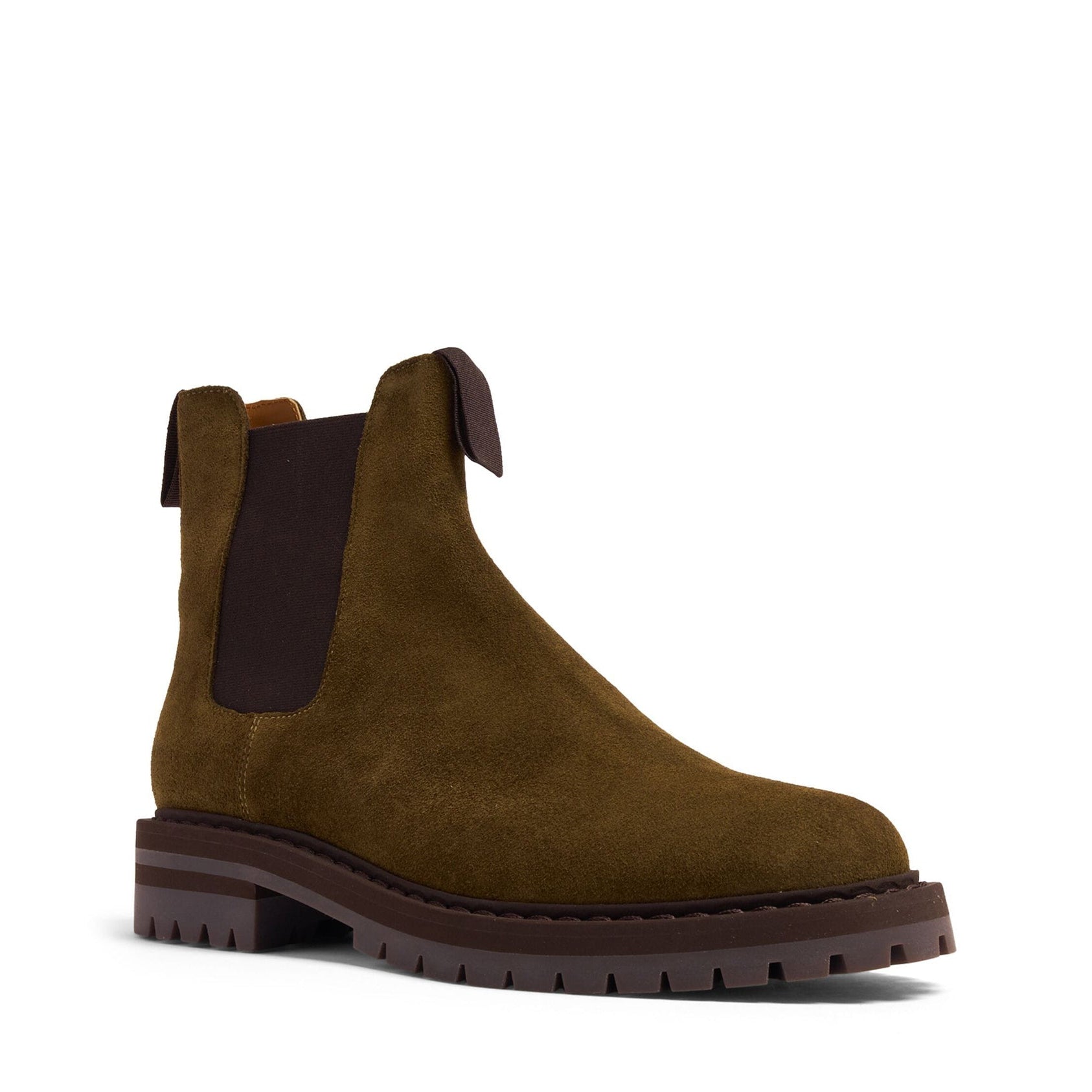Round Toe Suede Chelsea Boots