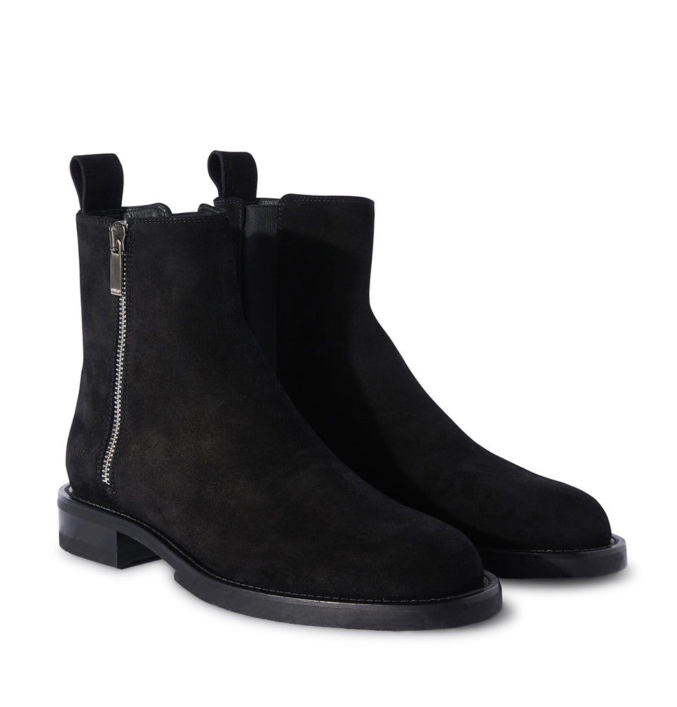 Round-Toe Suede Ankle Boots