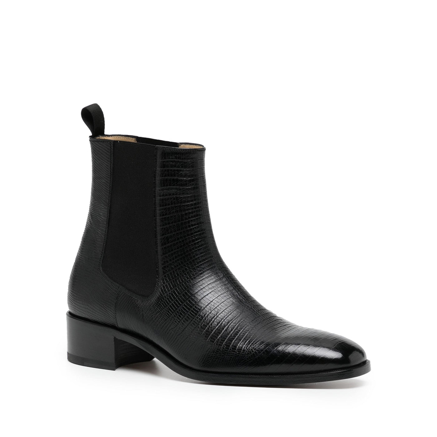 Textured Leather Ankle Boots