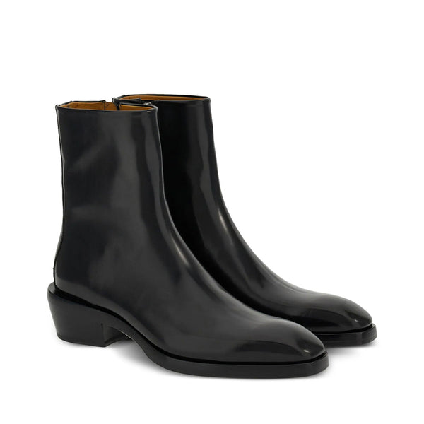 Squared toe leather Ankle Boots