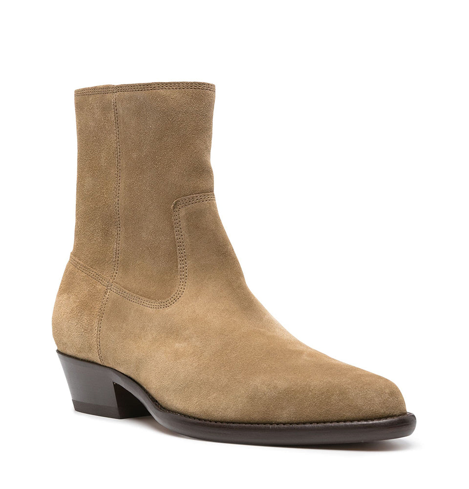 Pointed-Toe Suede Ankle Boots