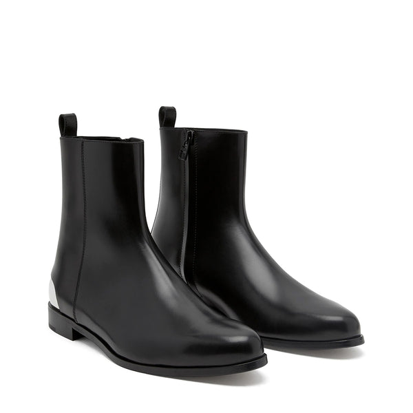 Metal Heel leather boots