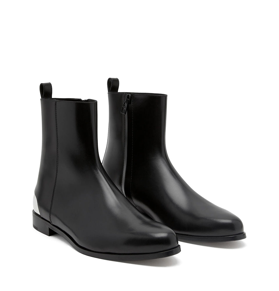 Metal Heel leather boots