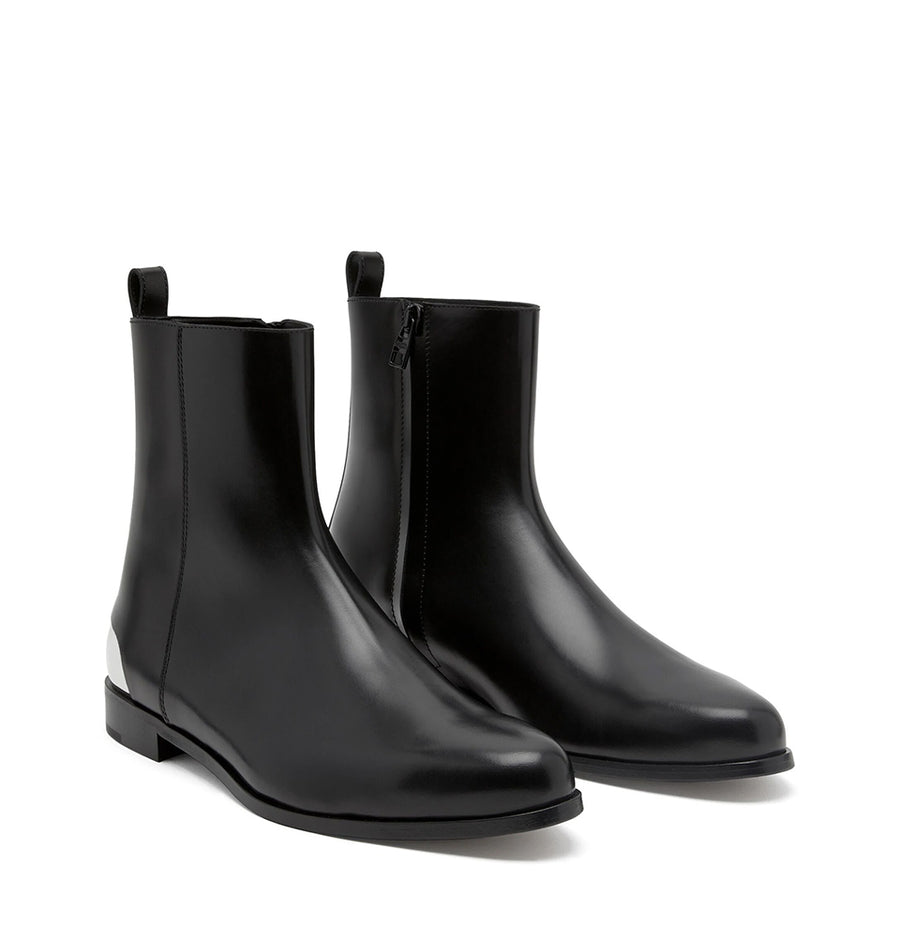 Metal Heel leather boots