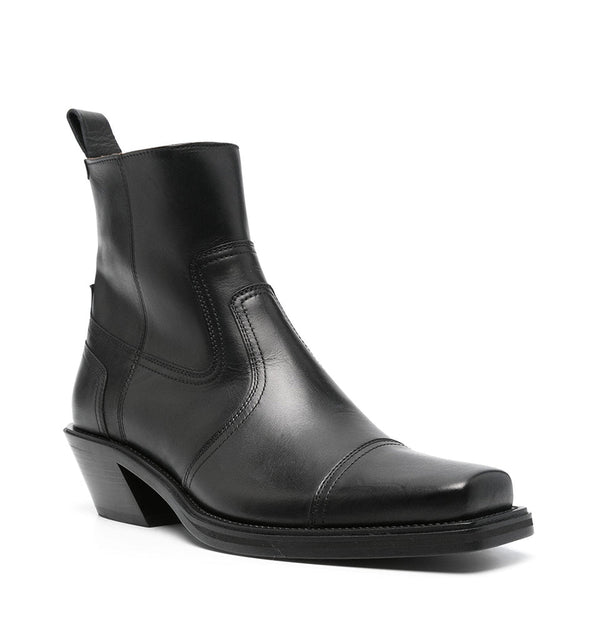 Leather Cowboy ankle boots