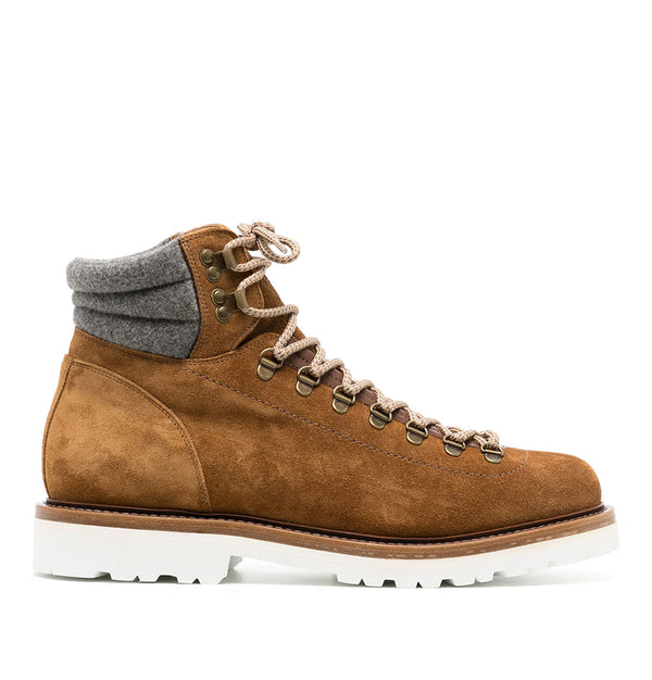 Lace up suede Ankle Boots - Brown
