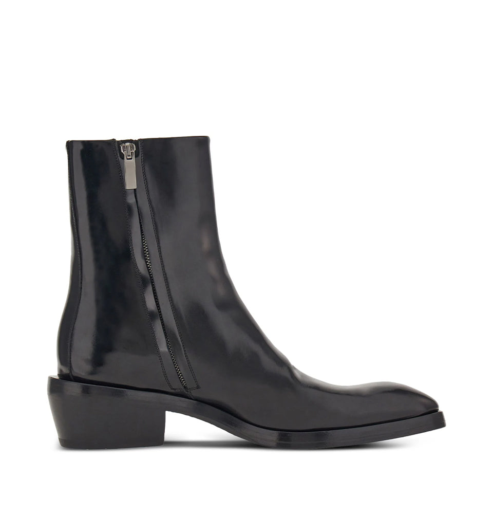 Squared-toe leather Ankle Boots