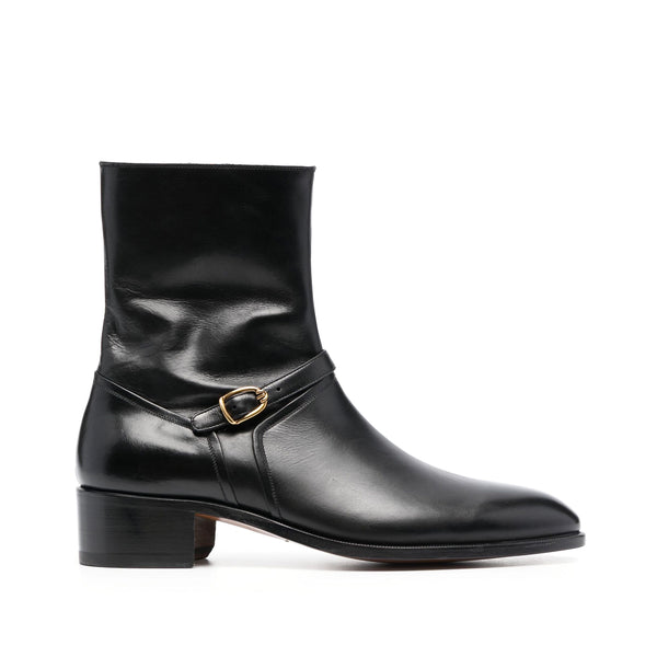 Buckle-Embellished Ankle Boots
