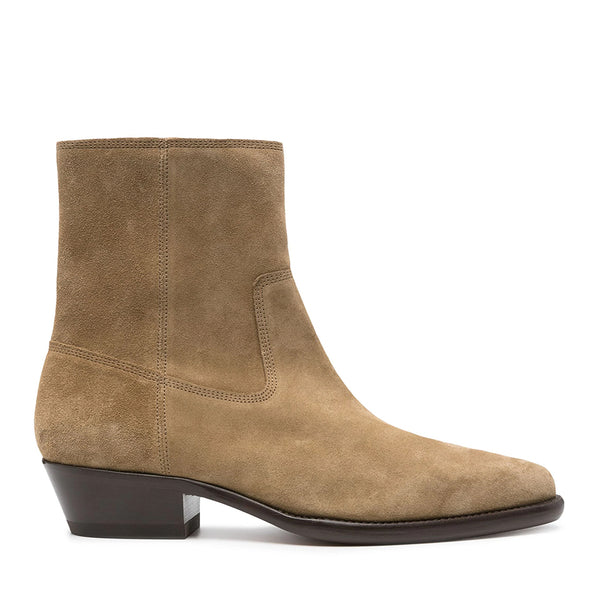 Pointed-Toe Suede Ankle Boots