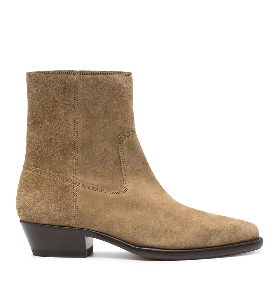 Pointed-Toe Suede Ankle Boots