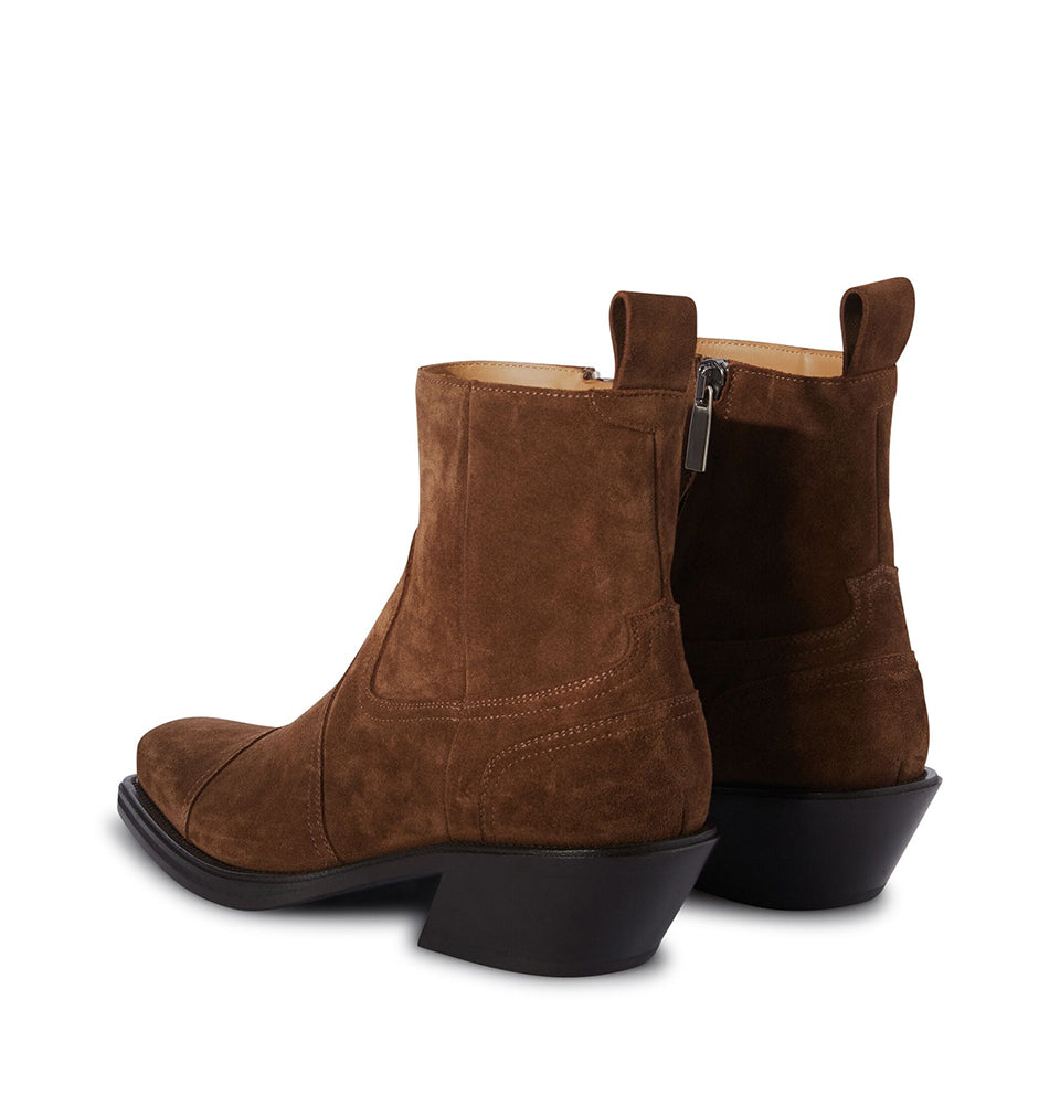 Cowboy Suede Ankle Boots