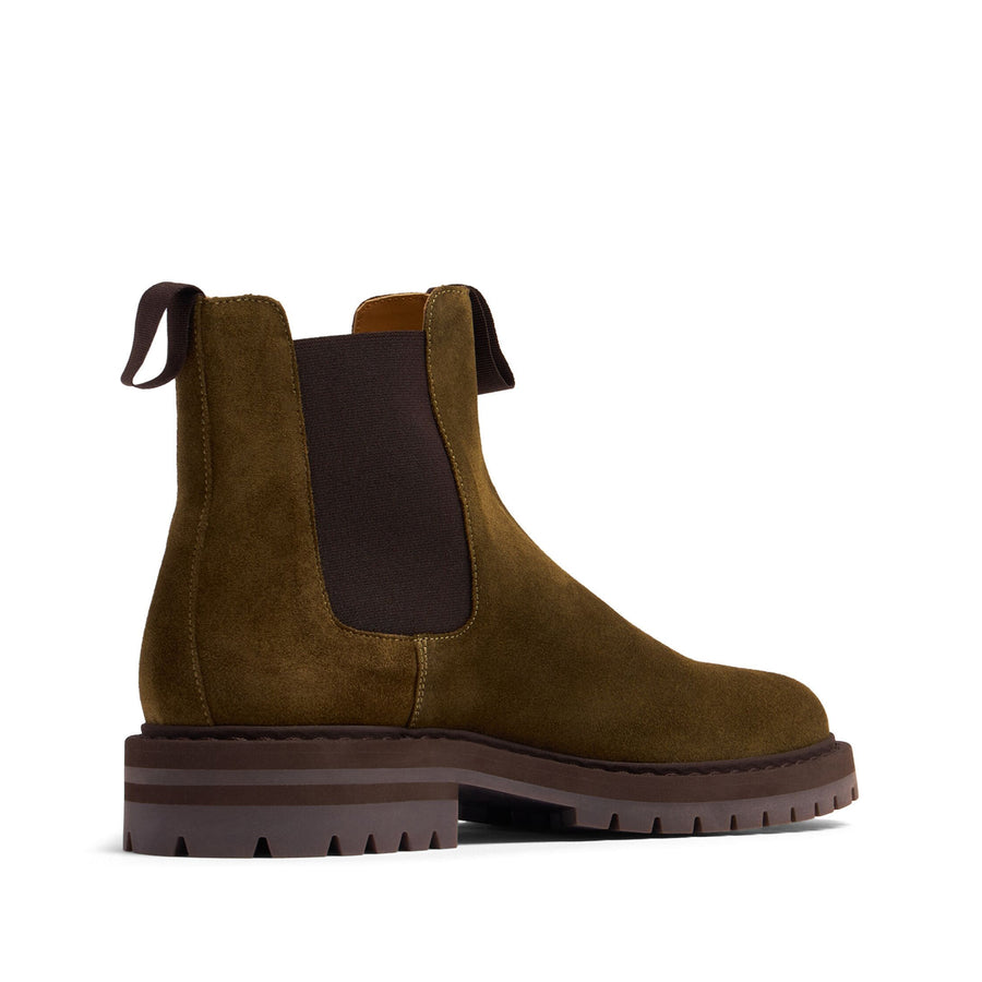 Round Toe Suede Chelsea Boots