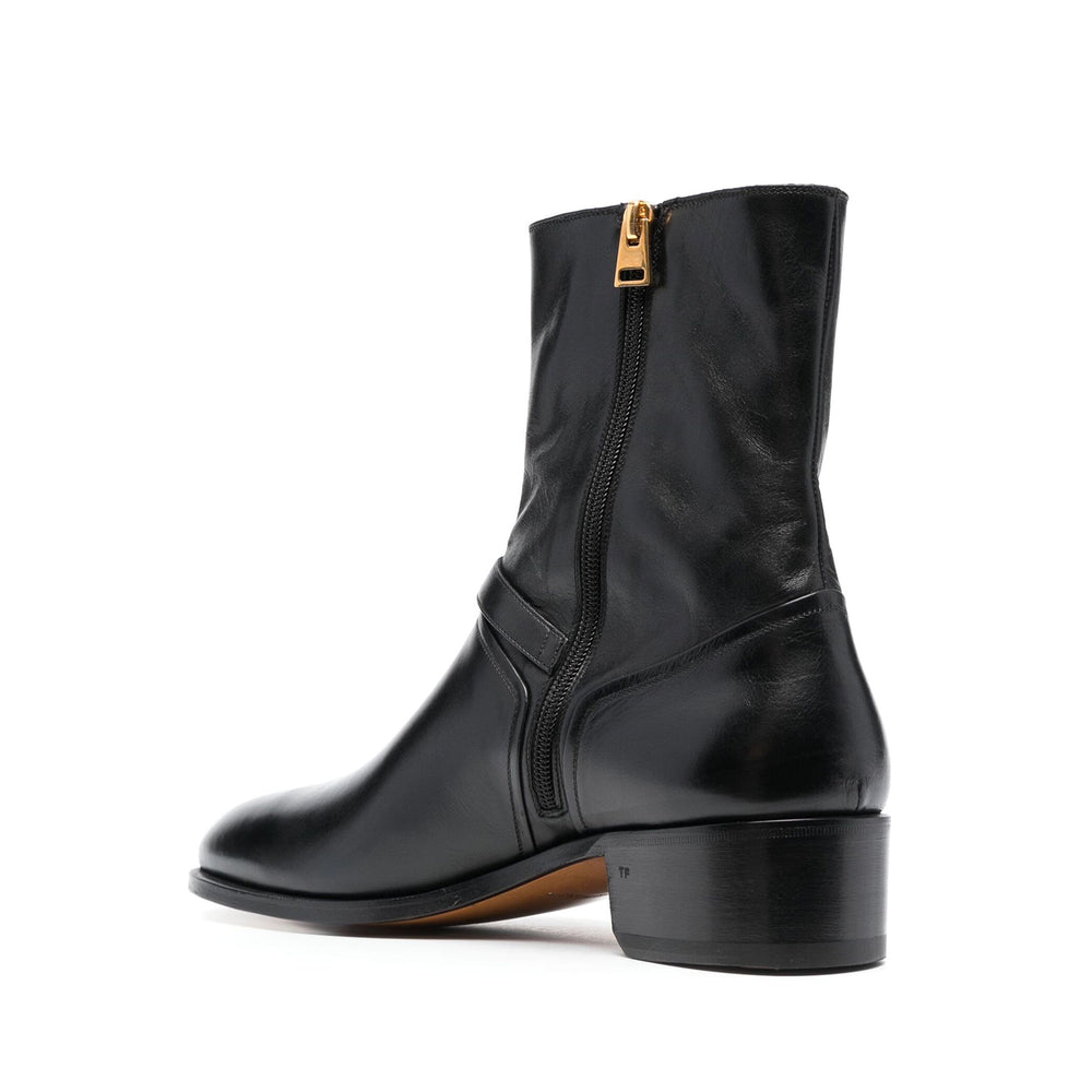 Buckle-Embellished Ankle Boots