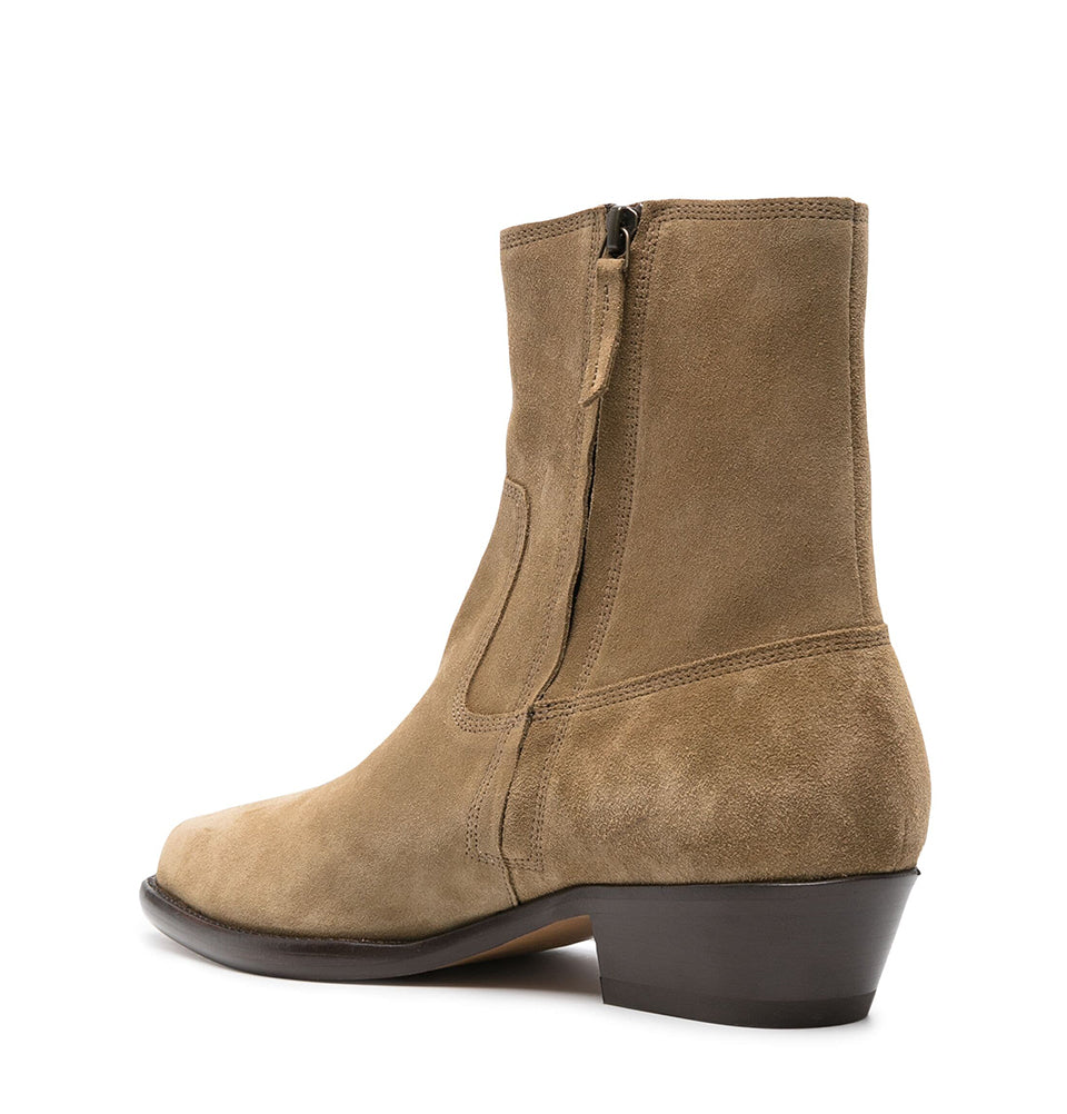 Pointed-Toe Suede Ankle Boots