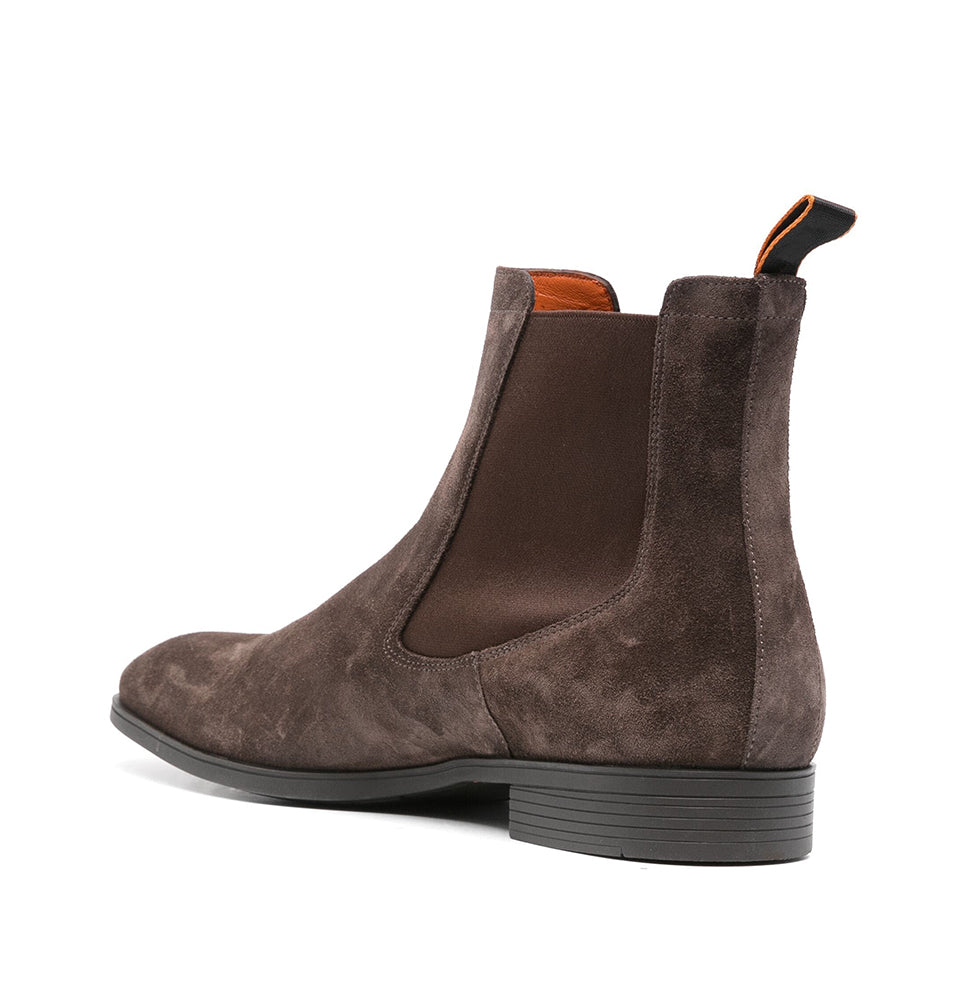 Brown Strip Suede Chelsea Boots